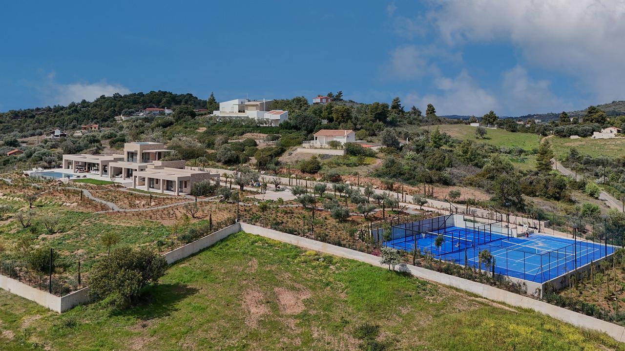 Aerial of a private estate above Porto Heli